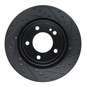 Mercedes-Benz G580 Brake Rotor (1) - Rear Right - R1 Concepts - Drilled & Slotted - Black - `19-`25